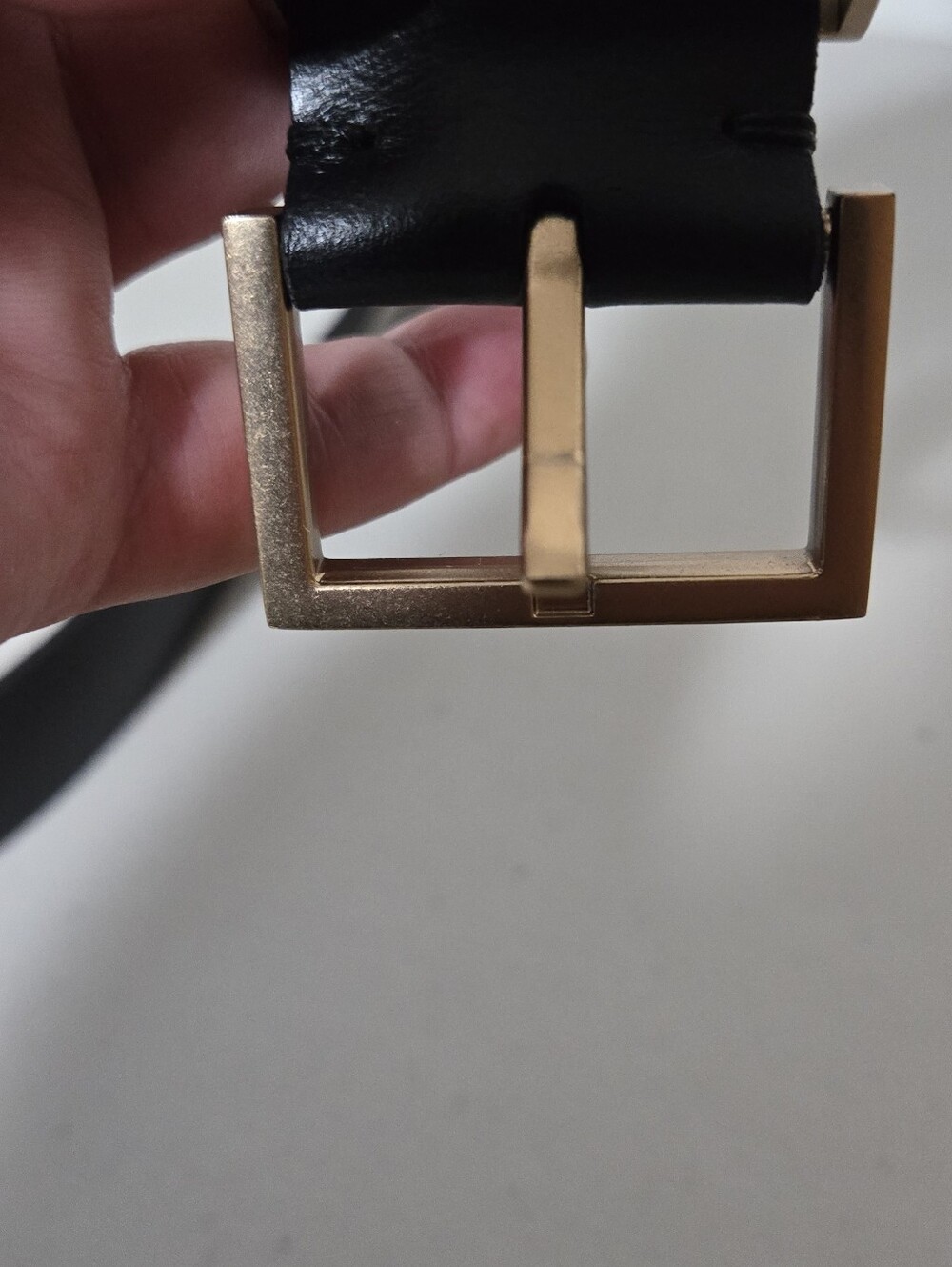 All Saints Black Genuine Leather Belt with Gold Buckle - Women's Size L - Picture 11 of 13